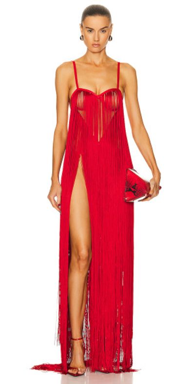 strapless open back dress Red Lace Wedding Dress with Ivory Tulle, Strapless Sweetheart Neckline main image 1