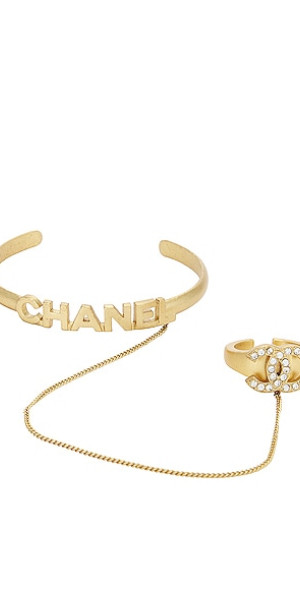 chanel - Chanel Coco Rhinestone Ring & Bangle