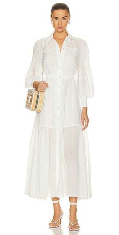 long butterfly sleeve dress Left Bank Puff Sleeve Dress Butterfly Print On Cotton Voile XS main image 0