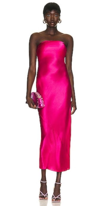 pink and lace dress She's A Lady Lace Bodice Maxi Dress Pink