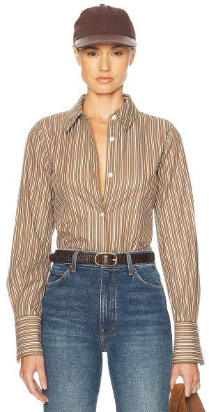 Helsa - Pinstripe Poplin Fitted Shirt