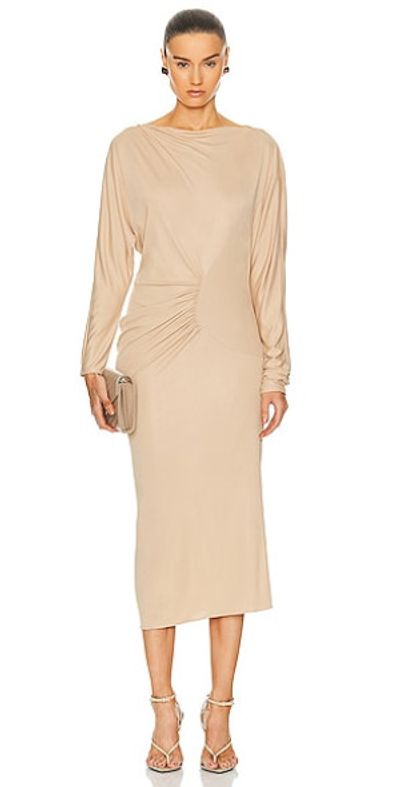 slim fit dress slacks Taja Dress in Golden Ochre – KHAITE main image 1