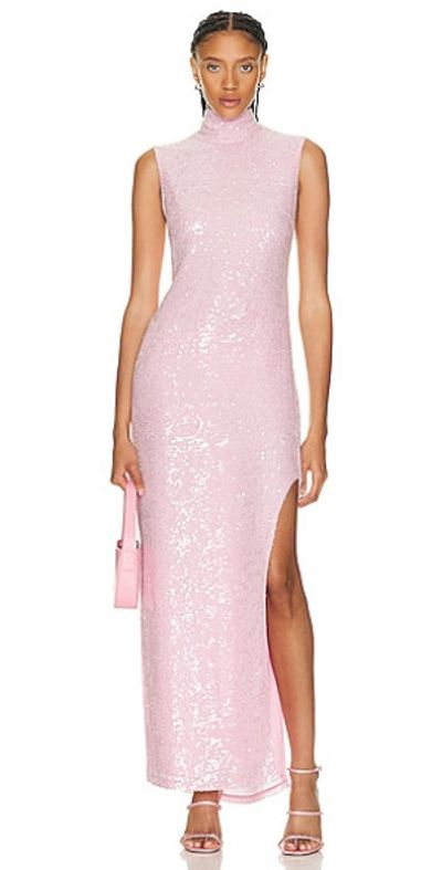 lapointe sequin dress LaPointe Women's Sequin Viscose Cowlneck Midi-Dress - Soft Blue
