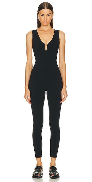 Forplay Metallic Deep V Zipfront Catsuit Jumpsuit ~ Gold, Black, Red or Silver main image 0