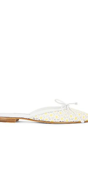 Escarpins Plats Manolo Blahnik Olonflat 10 - Ivory Snake Avec Cristaux, Taille 40.5, Neuf Avec Boîte