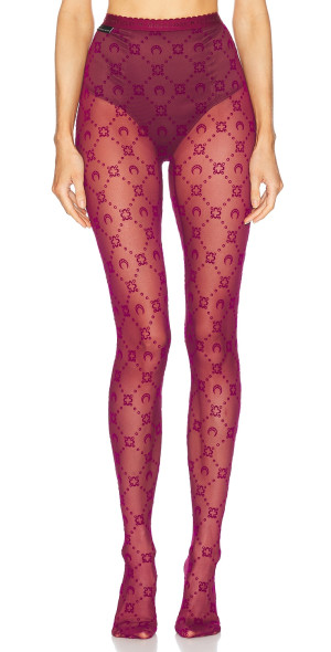 Marine Serre - Moonogram Mesh Flock Tights