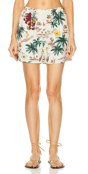 ショートパンツ MIU MIU Hawaii printed silk short pants Miu Miu - Hawaii Print Short