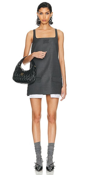 【送料&関税込】Miu Miu Logo Dress Miu Miu logo-print open-back Dress | Black | FARFETCH