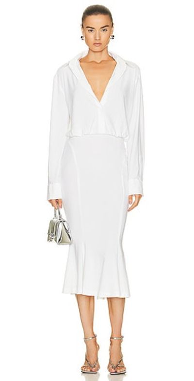 norma kamali boyfriend nk shirt fishtail dress Norma Kamali