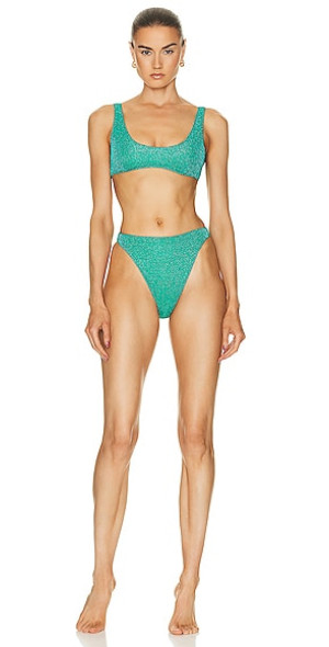 ビキニ Oseree 'Sporty Bra 90s Bottom' bikini Oseree Sporty Bra 90s Bottom Bikini Set in Gold & Black