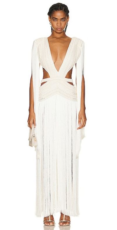 patbo fringe and mesh dress PatBO