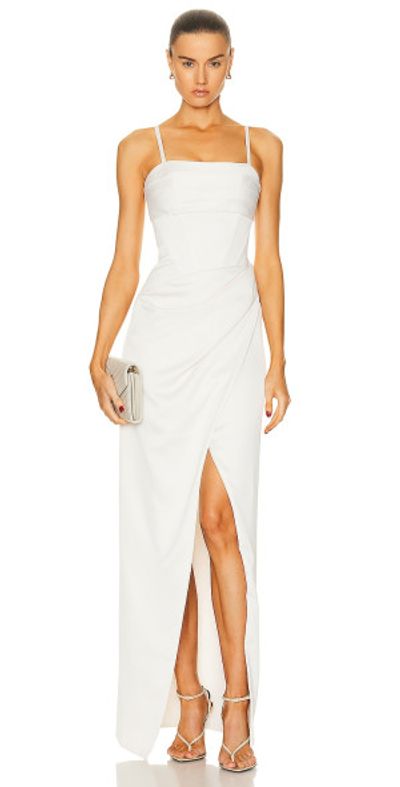 slim fit dress slacks PatBo Lurex Draped Maxi Dress