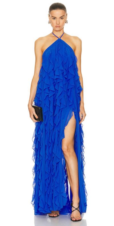 patbo blue dress Nightflower Open Back Maxi Dress Indigo