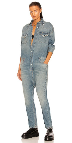 R13 - Limited Edition Japanese Denim Cowboy Drop Jumpsuit