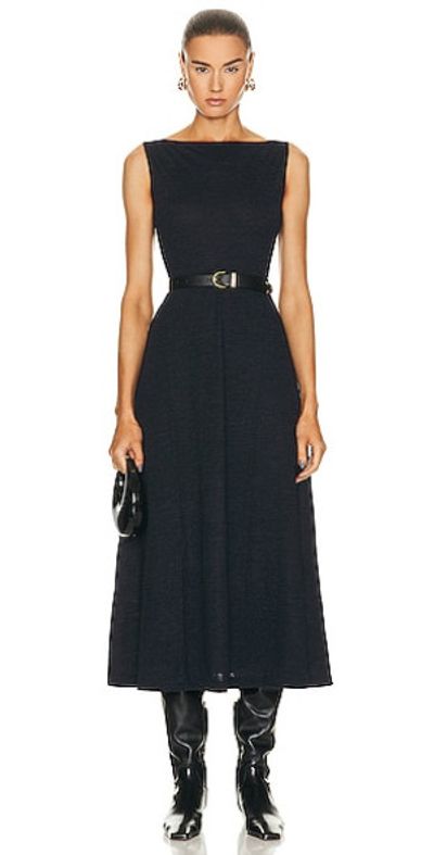 toteme pleated organic cotton jersey midi dress TOTEME - Pleated organic cotton-jersey midi dress