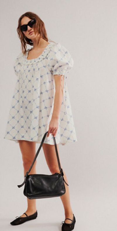 knee length dresses for ladies James Coated Denim Mini Dress – Retrofete main image 1