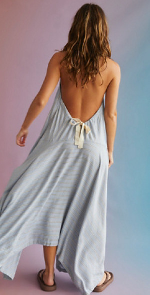 Dress Casual Midi By Free People In Blue & Pink, Size: Xs