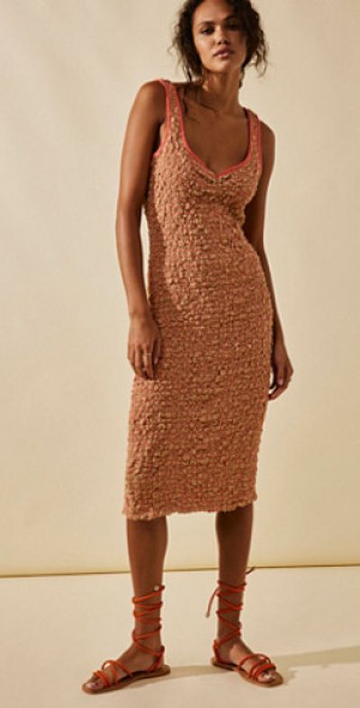 Free People - Set The Bar Smocked Midi