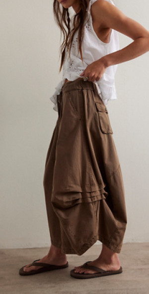 Free People - Willow Poplin Midi Skirt