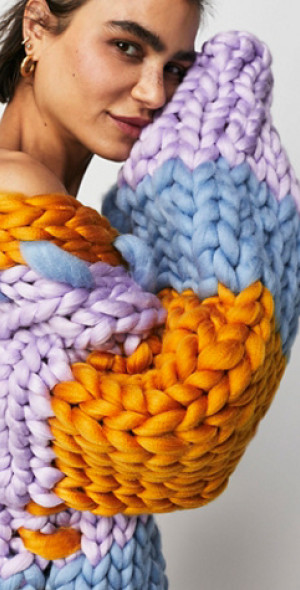 ジャケット・アウター HOPE MACAULAY Hope Macaulay The Colorful Colossal Knit Jacket in Multi