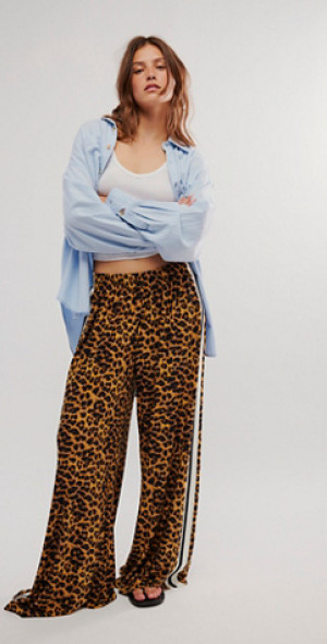 Norma Kamali - Elephant Leopard Boyfriend Pants