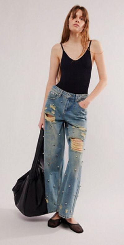 The Ragged Priest Studded Distressed Release Jeans