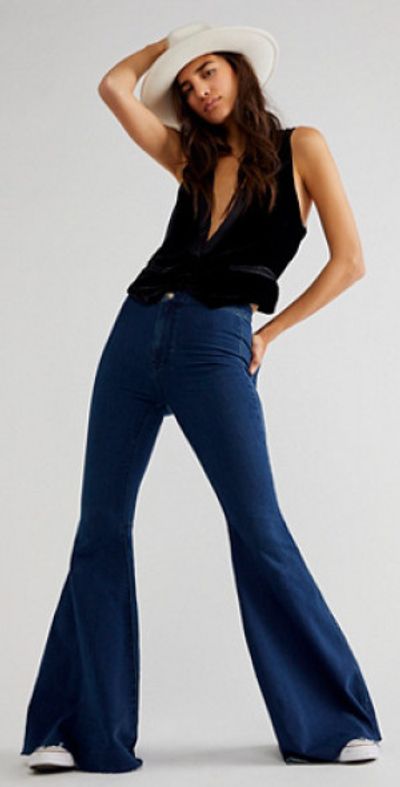 We The Free Just Float On Flare Jeans by at Free People, Rich
