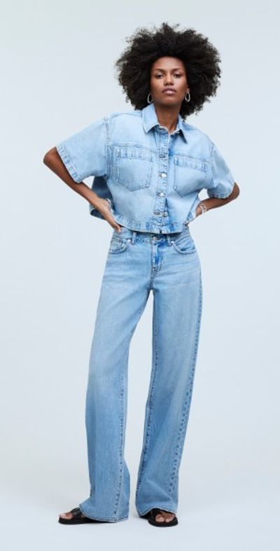 Madewell Denim Short-Sleeve Shirt-Jacket in Ahern Wash