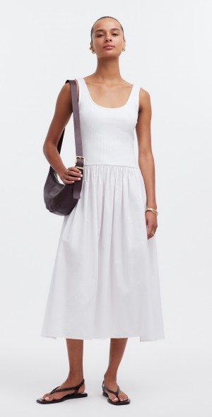 The Drop Dia – Abito Lungo Midi In Tessuto Misto, Scollo A Barchetta E Tasche – Taglie XS-XXL