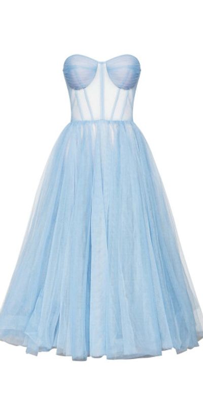 knee length dresses for ladies Milla Women's Strapless Puffy Midi Tulle Dress main image 1