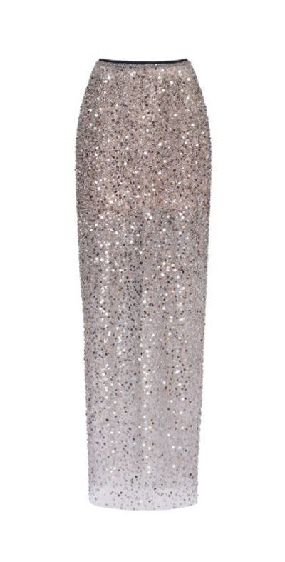 fitted lace wedding dress Millà Women's Crystal-embellished Striking Maxi Dress - Black