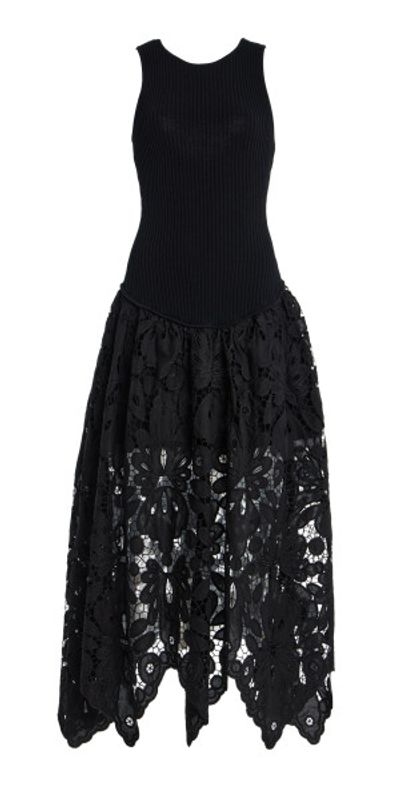 Aje - - Atlas Knit Midi Dress - Black - S