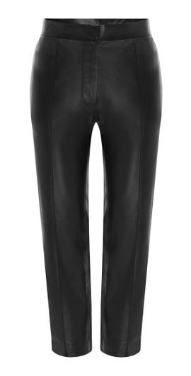 Alex Perry Alex Perry - Cropped Leather Straight-Leg Pants - Black - UK 18