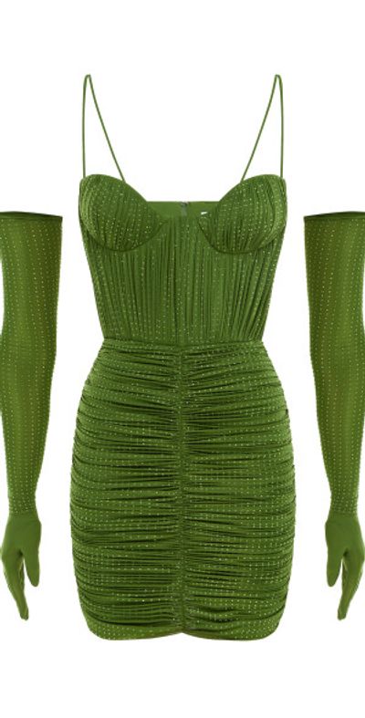 green emerald velvet dress Strapless Sweetheart Dress in Satin Crepe