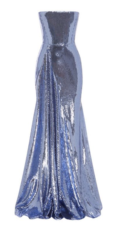 blue alex perry dress Spring 2020 Alex Perry Runway Brilliant Blue Dress w Twist Front & to the  Floor Caped Sleeves main image 0