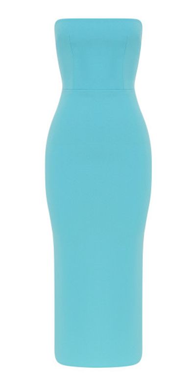 Alex Perry - - Strapless Bustier Stretch-Crepe Midi Dress - Turquoise - AU  4 - Moda Operandi