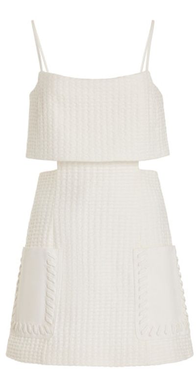Alexis - - Linzy Textured Cotton Mini Dress - White - XS - Moda Operandi