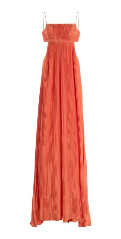 orange plisse dress Orange Plisse Midi Dress - Lace-Up Dress - Sexy Open Back Dress