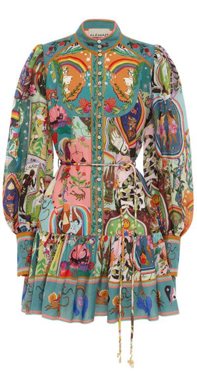 ALMAIS - - Evergreen Mini Dress - Multi - AU 14 - Moda Operandi