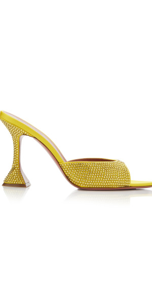 Amina Muaddi Caroline Crystal-Embellished Satin Sandals