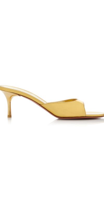 Amina Muaddi Amina Muaddi - Jeanne Patent Leather Sandals - Gold - IT 37