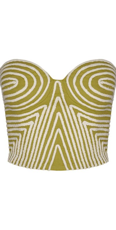 Andres Otalora Andres Otalora - Y Limon Embroidered Linen Top - Lime Green - US 2