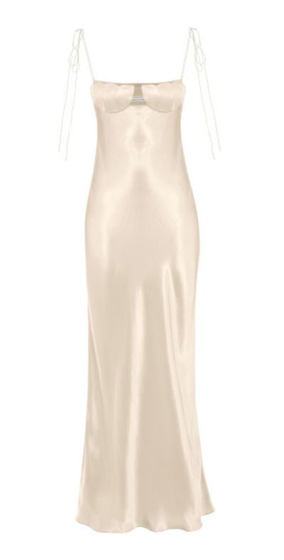 moda operandi tulip satin maxi dress Anna October - - Tulip Satin Maxi Dress - Silver