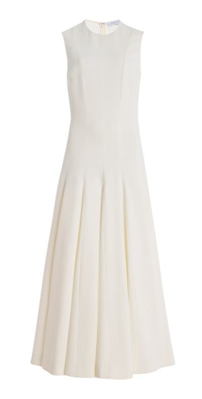 Another Tomorrow Another Tomorrow - Flared Crepe Maxi Dress - White - M