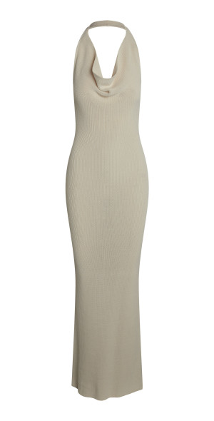 Aya Muse - - Kala Ribbed-Knit Stretch-Cotton Halter Dress