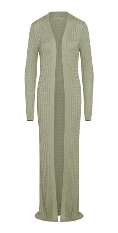 Aya Muse Aya Muse - Mira Cable-Knit Silk-Blend Cardigan - Light Grey - S - Only At Moda Operandi