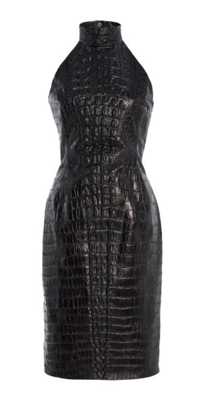 chinese dress ladies BALMAIN Front Zip High-Neck Leather Dress main image 0