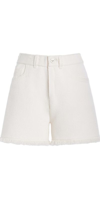 Barrie Barrie - Distressed Denim-Like Cashmere Shorts - White - S