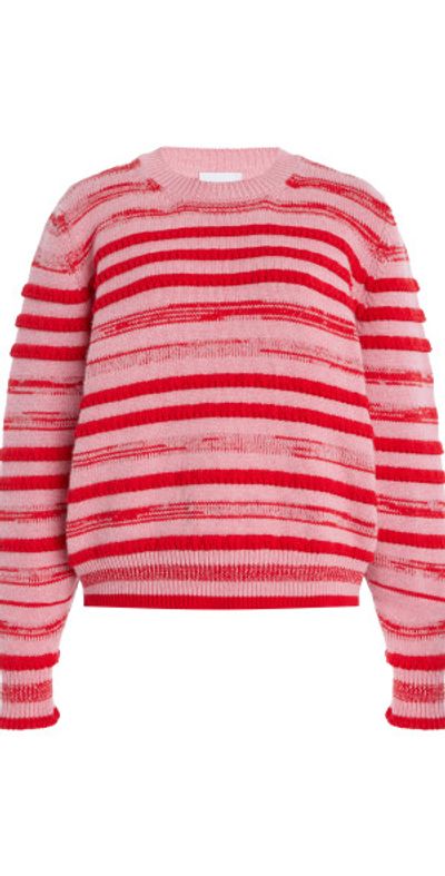 Barrie Barrie - Ruffle-Striped Cashmere Sweater - Stripe - L