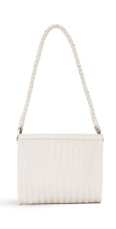 Bembien Bembien - Cece Handmade Woven Leather Shoulder Bag - White - OS